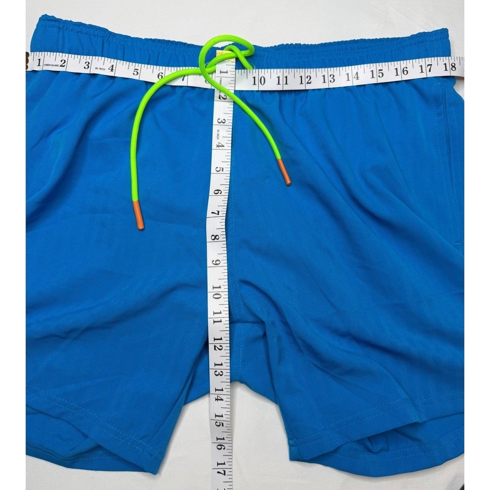 Broken Threads Blue Swim Trunks Men's XL Lined Beach Shorts Neon Pockets - Picture 9 of 10